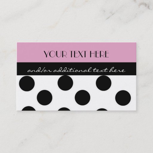 Customizable Pink Polka Dot Business Cards