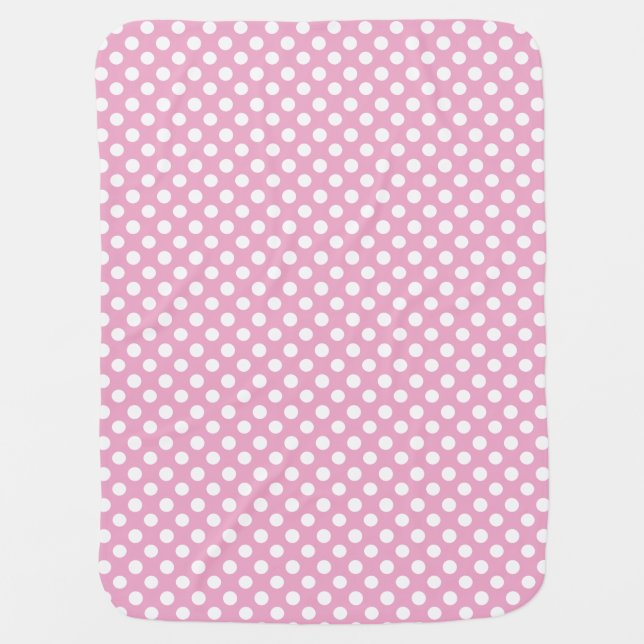 Pink Polka Dot Chic Baby Blanket (Front)