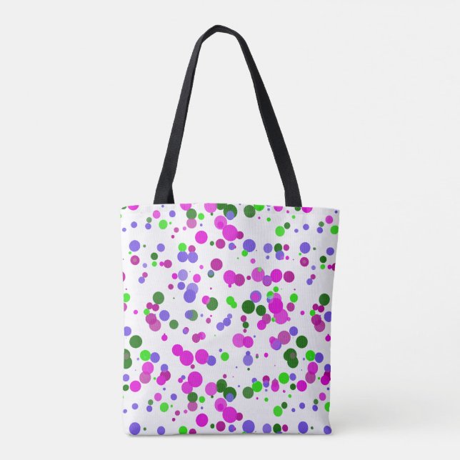 Pink Polka Dot Confetti Tote Bag (Back)