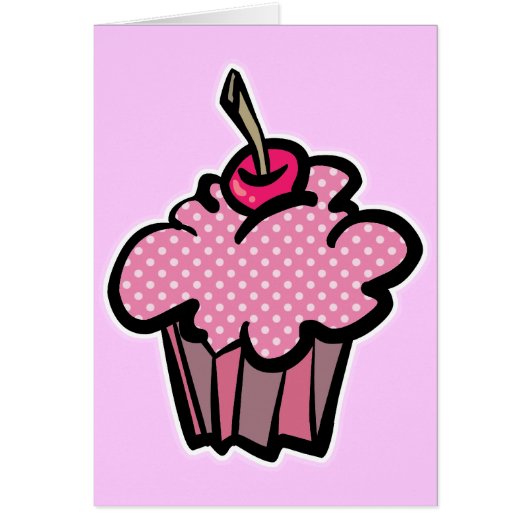 pink polka dot cupcake cards (Front)