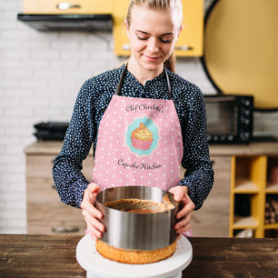 Pink Polka Dot Cupcake Kitchen Personalized Apron