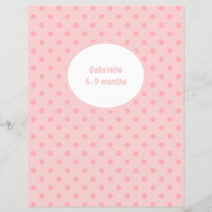 Pink Polka Dot Divider - Baby Photo Album Insert