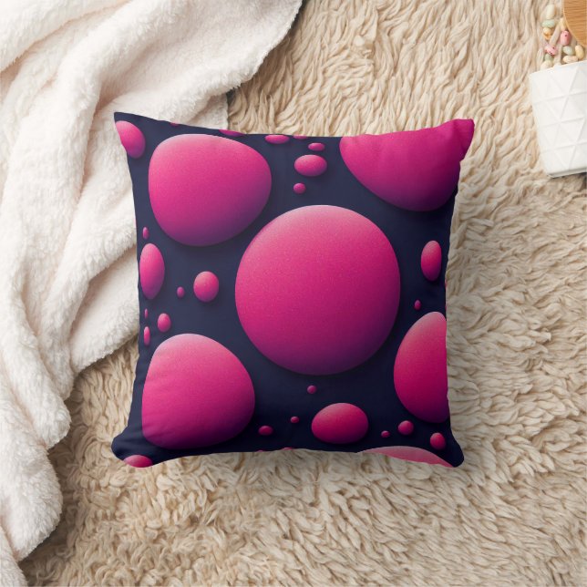 Pink Polka Dot Dream Throw Pillow (Blanket)