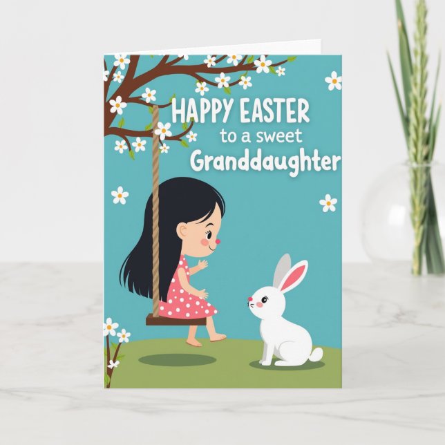 Pink Polka Dot Dress Girl Card (Front)