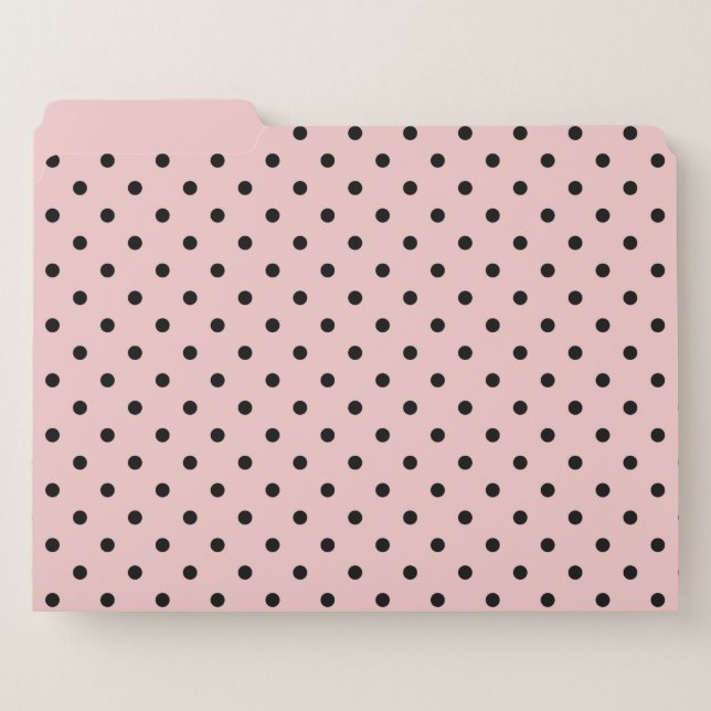 Pink, polka dot file folder (Front Left)