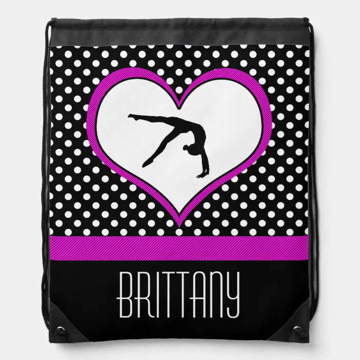 Zebra with Hearts Gymnast Birthday Goody Bag Gymnastics Leotard Grip Bags 