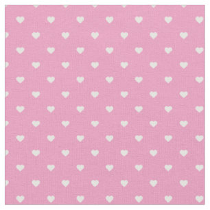 Pink Polka Dot Hearts Fabric