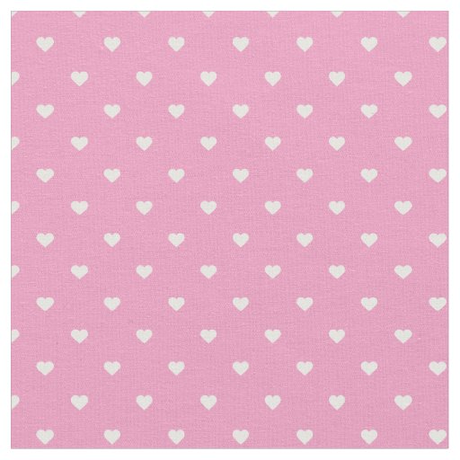 Pink Polka Dot Hearts Fabric