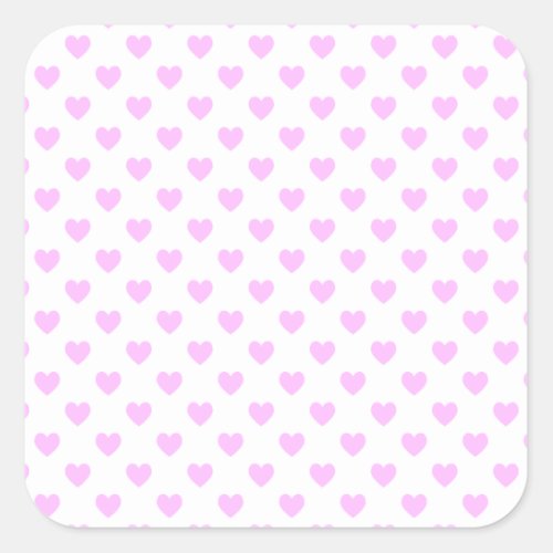 Pink Polka Dot Hearts Square Sticker