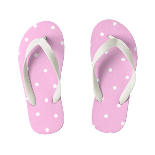 Pink Polka Dot Kids Flip Flops