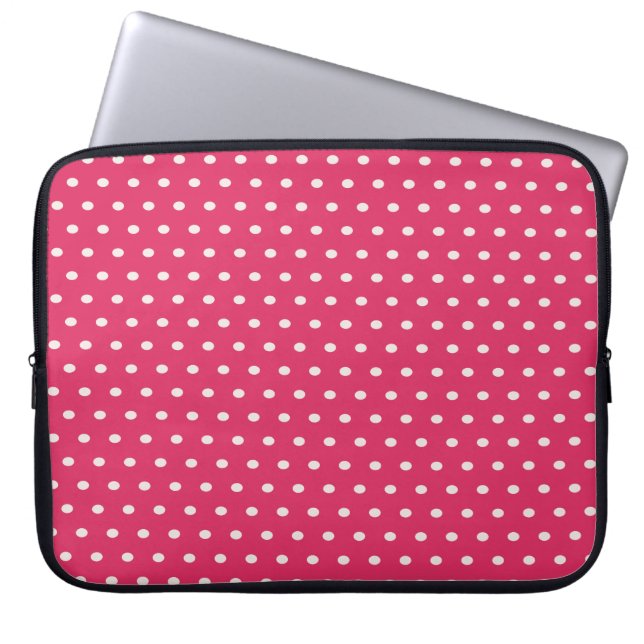 Pink Polka Dot Laptop Case (Front)