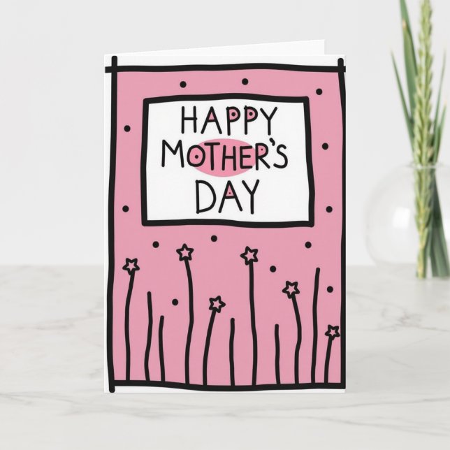 Pink Polka Dot Mothers Day Card (Front)