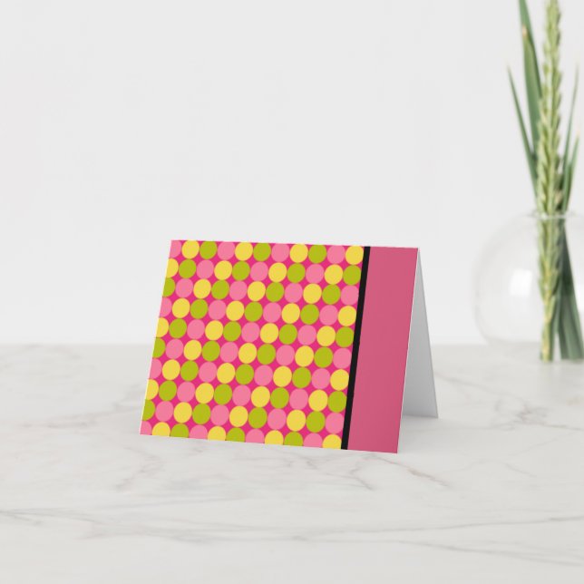 Pink Polka Dot Note Cards (Front)