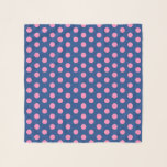 Pink Polka Dot on French Blue Jockey Silks Scarf<br><div class="desc">Pink polka dots on classic French blue scarf or wrap to complement your derby day outfit for a stylish day at the races or a horse racing derby party. This pink on French blue dot pattern is inspired by classic jockey silk prints. You can customize the colors in the design...</div>