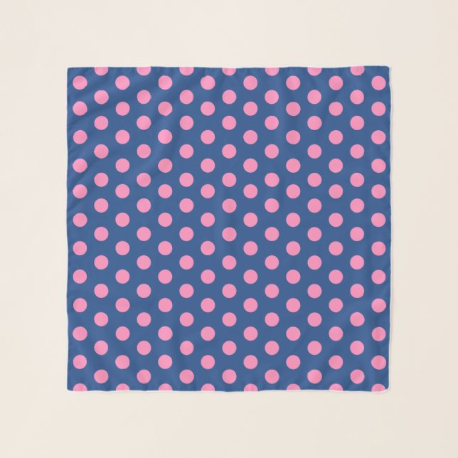 Pink Polka Dot on French Blue Jockey Silks Scarf (Front)