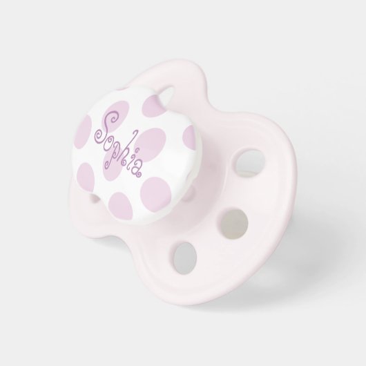 Pink Polka Dot Pacifier (Front Right)
