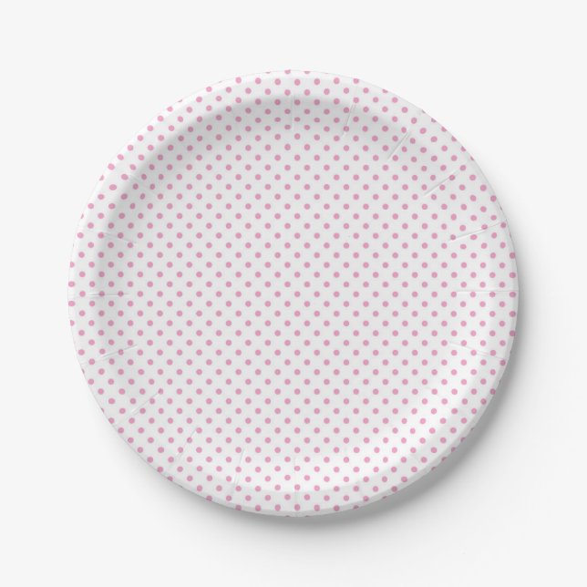 Pink Polka Dot Paper Plates (Front)