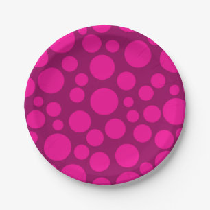 Pink polka dot paper plates