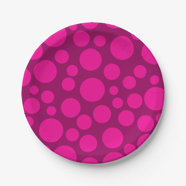 Pink polka dot paper plates (Front)