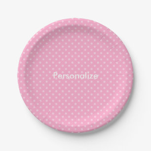 Pink polka dot paper plates   Cute party supplies