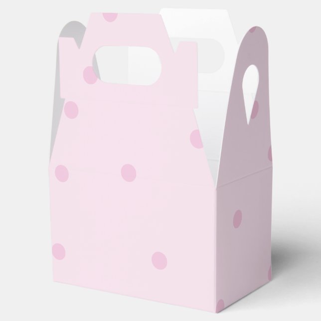Pink Polka Dot Pattern Favor Boxes (Opened)