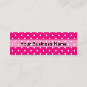 Pink polka dot pattern mini business card