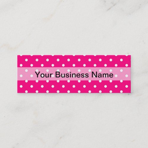 Pink polka dot pattern business card template
