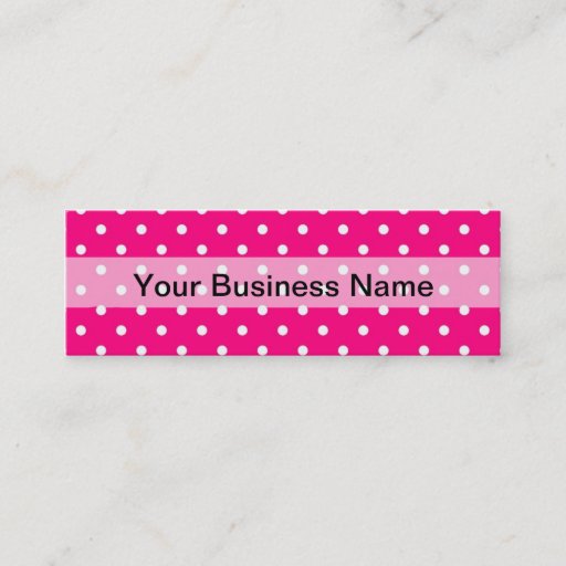 Customizable Pink polka dot pattern business card template