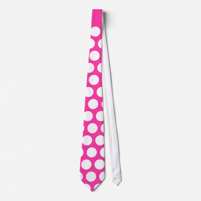 pink  polka dot  pattern tie (Front)