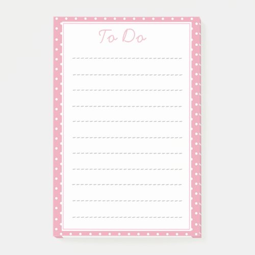 Pink Polka Dot Pattern To Do List Post_it Notes