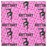 PINK POLKA DOT PERSONALIZED GYMNASTICS FABRIC