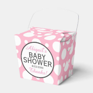 Pink Polka Dot Personalized Shower Favor Boxes