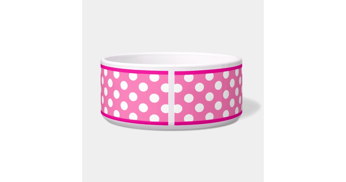 Pink Polka Dot Personalized Small Dog Bowl Zazzle
