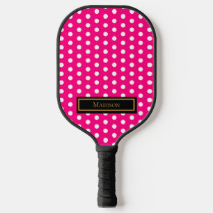 Pink Polka Dot Pickleball Paddle