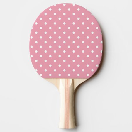 Pink Polka Dot Ping Pong Paddle