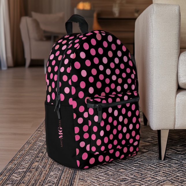 Pink Polka Dot Printed Backpack (Creator Uploaded)