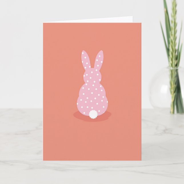 Pink Polka Dot Rabbit Card (Front)