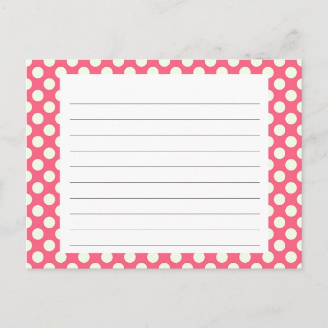 Pink Polka dot Recipe Card (Front)
