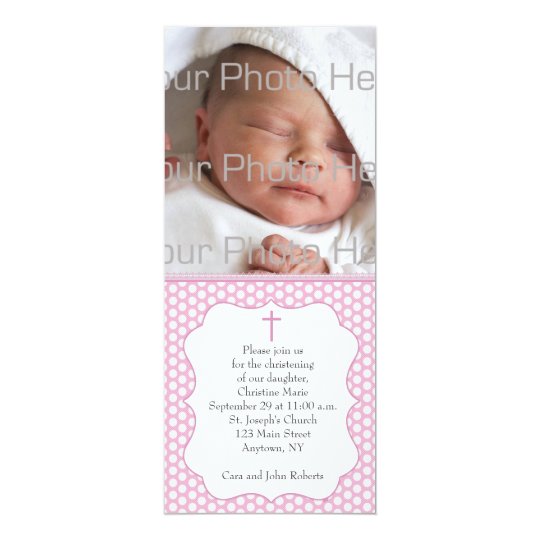 Pink Polka Dot Religious Photo Card