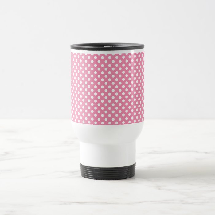 Pink Polka Dot Retro Travel Mug
