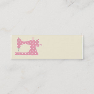 Pink polka dot seamstress business cards