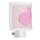 Pink Polka Dot Silhouette Bunny Rabbit Night Light (Right)