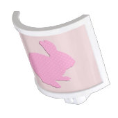 Pink Polka Dot Silhouette Bunny Rabbit Night Light (Angled)