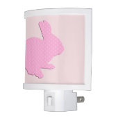 Pink Polka Dot Silhouette Bunny Rabbit Night Light (Left)