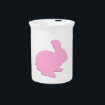 Pink Polka Dot Silhouette Easter Bunny Pitcher<br><div class="desc">Complement your dining room or kitchen and freshen up your table's look with this decorative and functional pitcher. An elegant way to serve water, milk, juice or iced tea at any meal or use it to hold utensils, brushes, or a bouquet on the table. Ideal for both indoor and outdoor...</div>