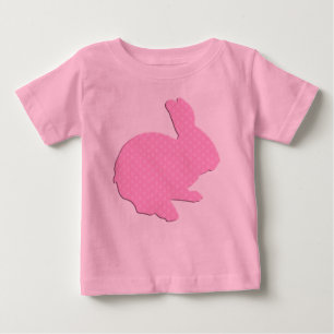 Pink Polka Dot Silhouette Easter Bunny Shirt