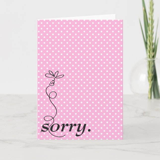 Pink Polka Dot Sorry Card (Front)