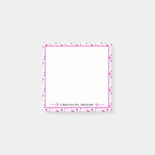 Pink Polka dot teacher appreciation gift Post-it Notes