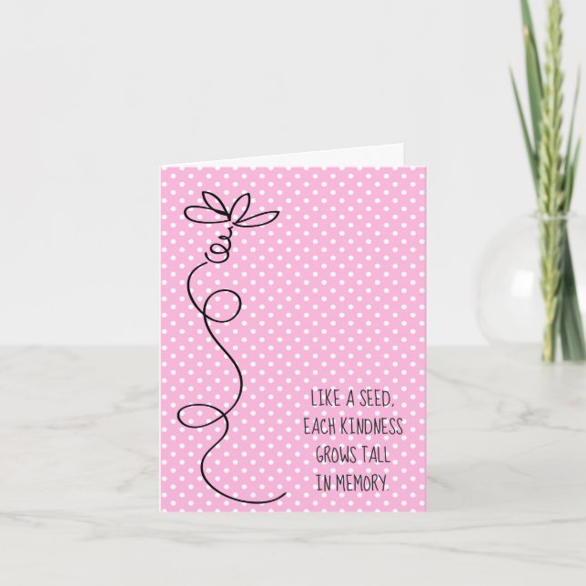 Pink Polka Dot thank you Card (Front)