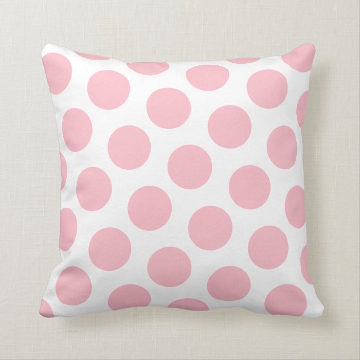 Pink Polka Dot Throw Pillow Zazzle